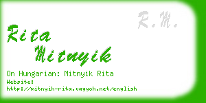 rita mitnyik business card